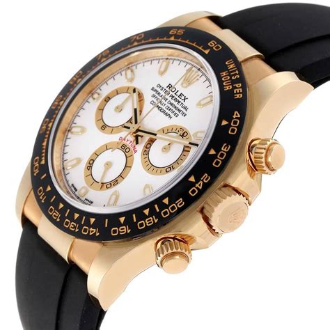 rolex daytona or jaune bracelet caoutchouc|best bracelet for rolex daytona.